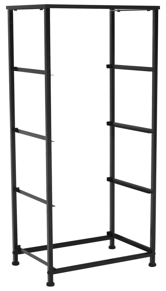 Komoda PALMERA s látkovými zásuvkami, čierna