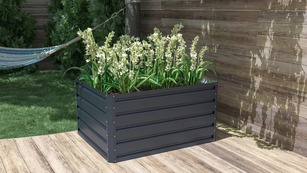 Vyvýšený záhon G21 Daisy 100 x 80 x 52 cm, plech,antracit