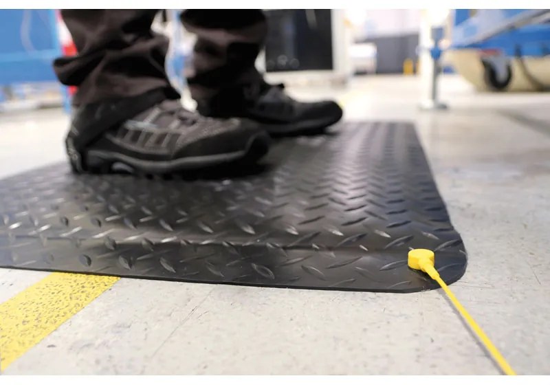 Dvojvrstvová antistatická rohožka na prácu s elektrinou, diamantový vzor, 0,9 x 1,5 m