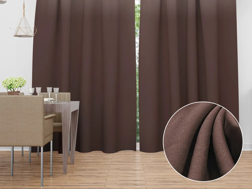 Biante Dekoračný záves Rongo RG-015 Tmavo hnedý 140x180 cm