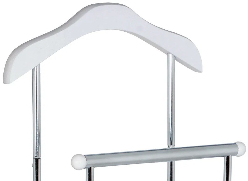 Autronic - Nemý sluha, výška 108 cm, MDF - biely matný lak, kov - chróm, nosnosť 5 kg - 84444 WT