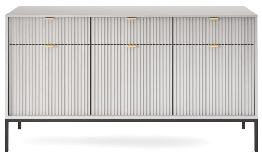 Komoda Nova 154 cm sivá/čierna
