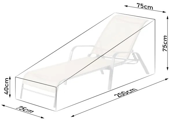 Ochranný obal na záhradné lehátko - čierny