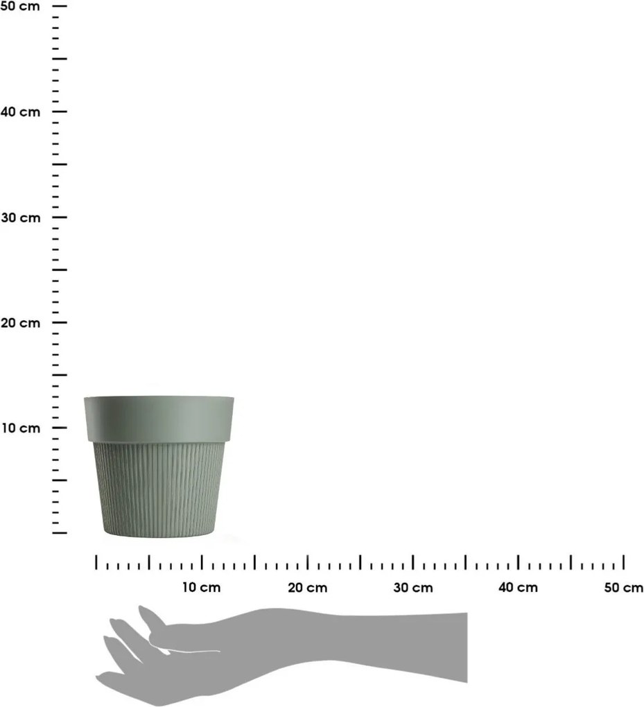 Květináč Silva Line 12,7x14,5 cm šedo-zelený