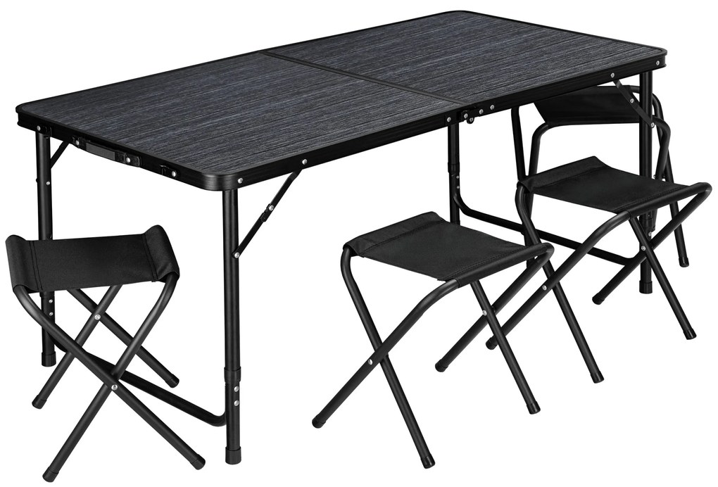 Kempingový set nábytku TRAMP čierny
