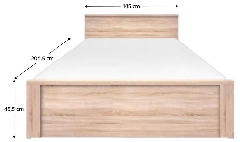 Manželská posteľ Topty Typ 44 140 - dub sonoma