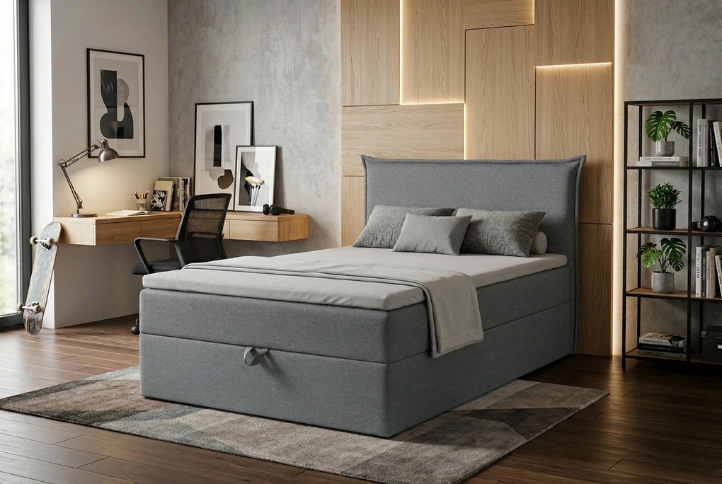 XXXLutz AMERICKÁ POSTEĽ, 120/200 cm, strieborná MID.YOU - Online Only spálne - 000044003503