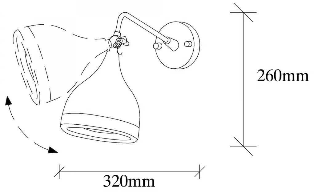 Nástenná lampa Yildo I čierna/meď