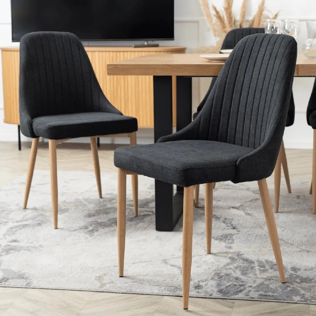 PROXIMA.store - Čalúnená jedálenská stolička TORINO FARBA: čierna