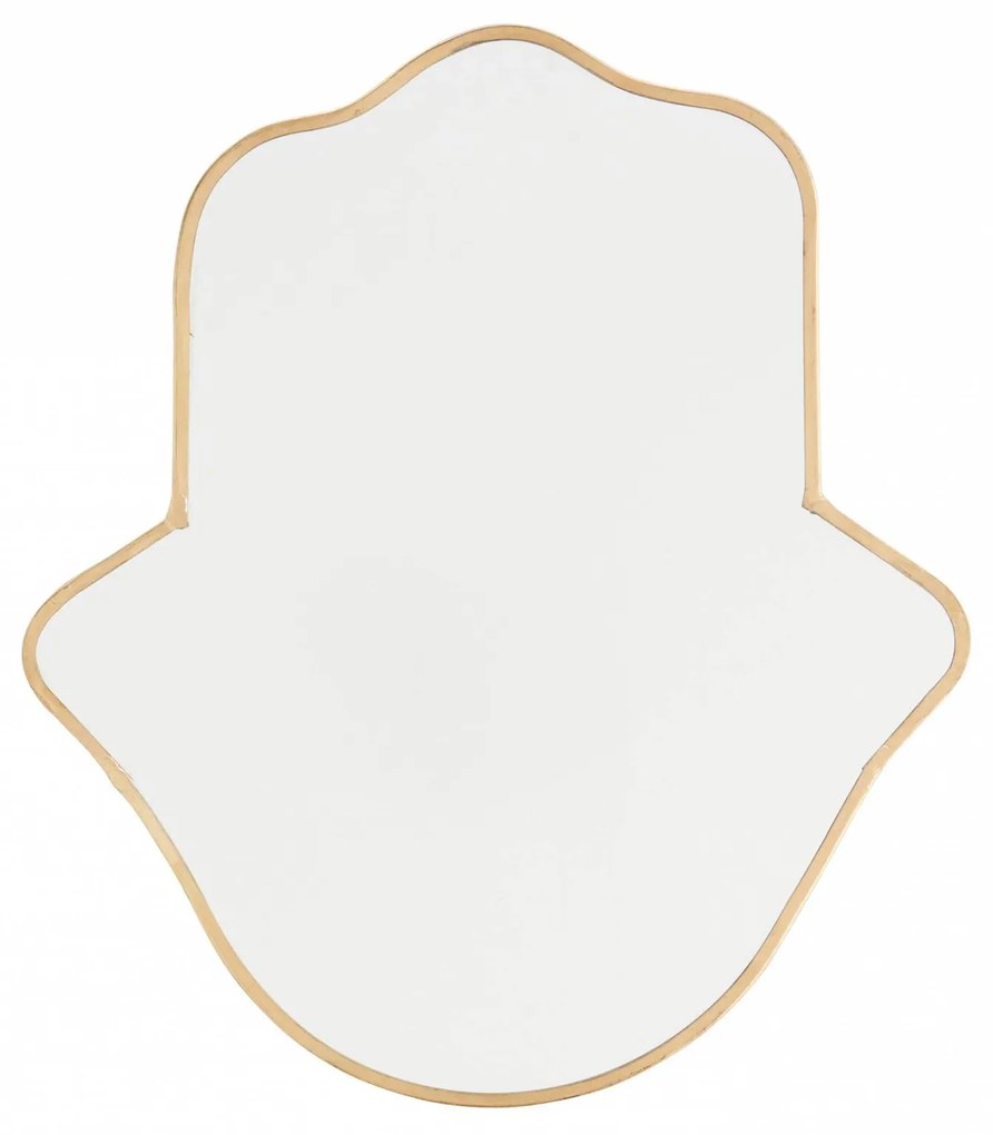 MADAM STOLTZ Nástenné zrkadlo Gold Hamsa