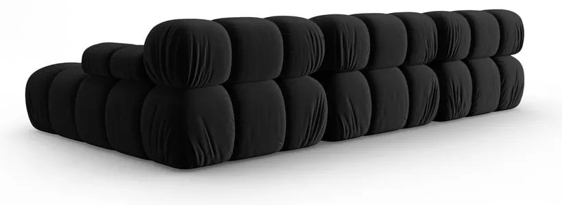 Čierna zamatová pohovka 285 cm Bellis – Micadoni Home