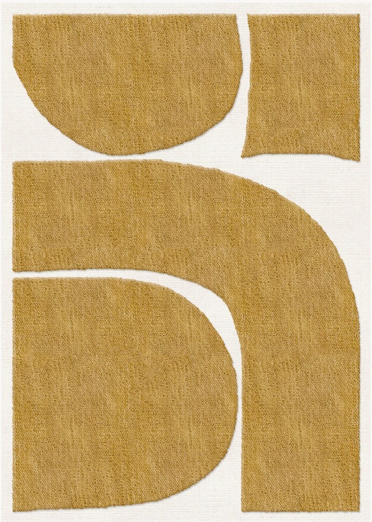 Ručne tkaný vlnený koberec's nízkym vlasom Gotland