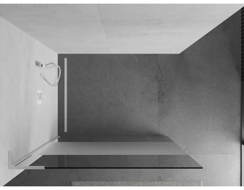 Mexen Kioto L, sprchová zástena Walk-In 110 x 200 cm, 8mm číre sklo-námraza, biely profil, 800-110-103-20-35