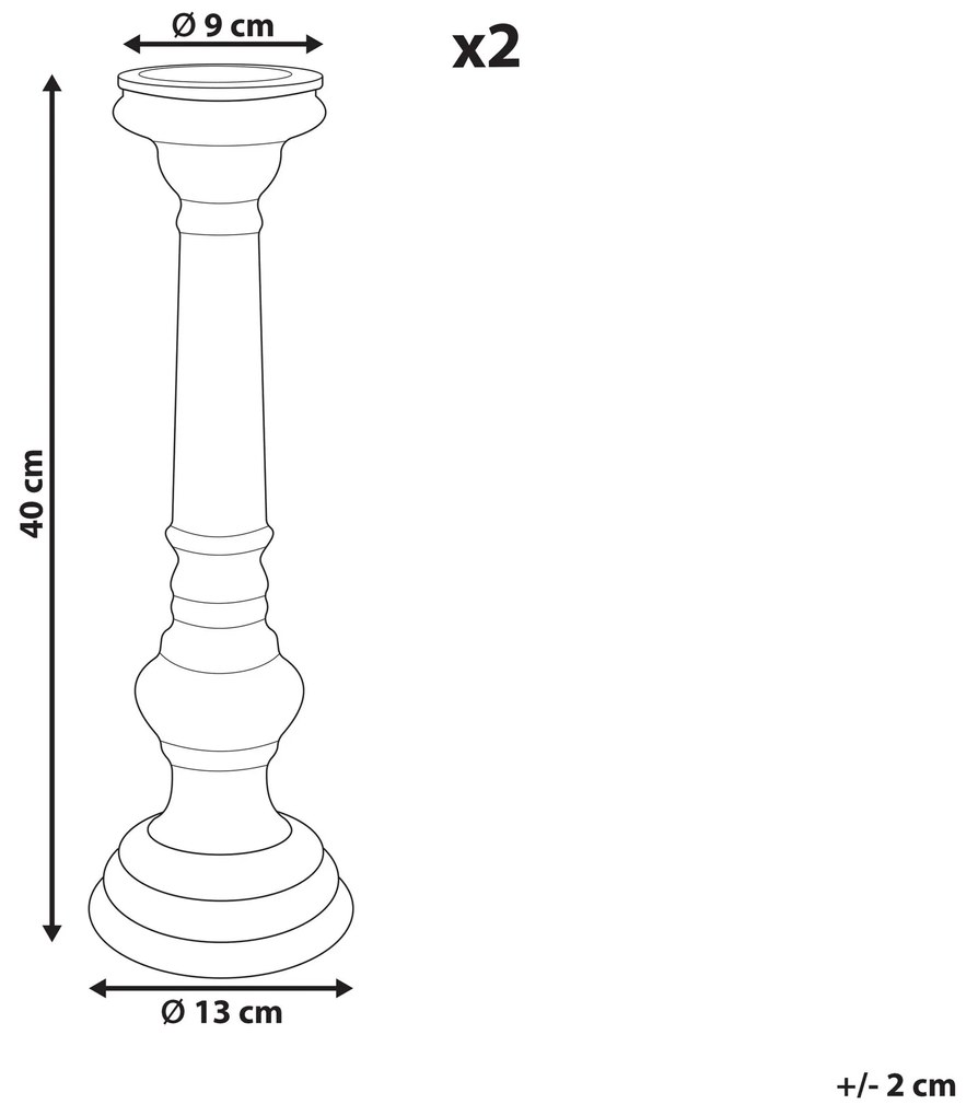 Sada 2 sklenených svietnikov 40 cm zlatá IMARTI Beliani