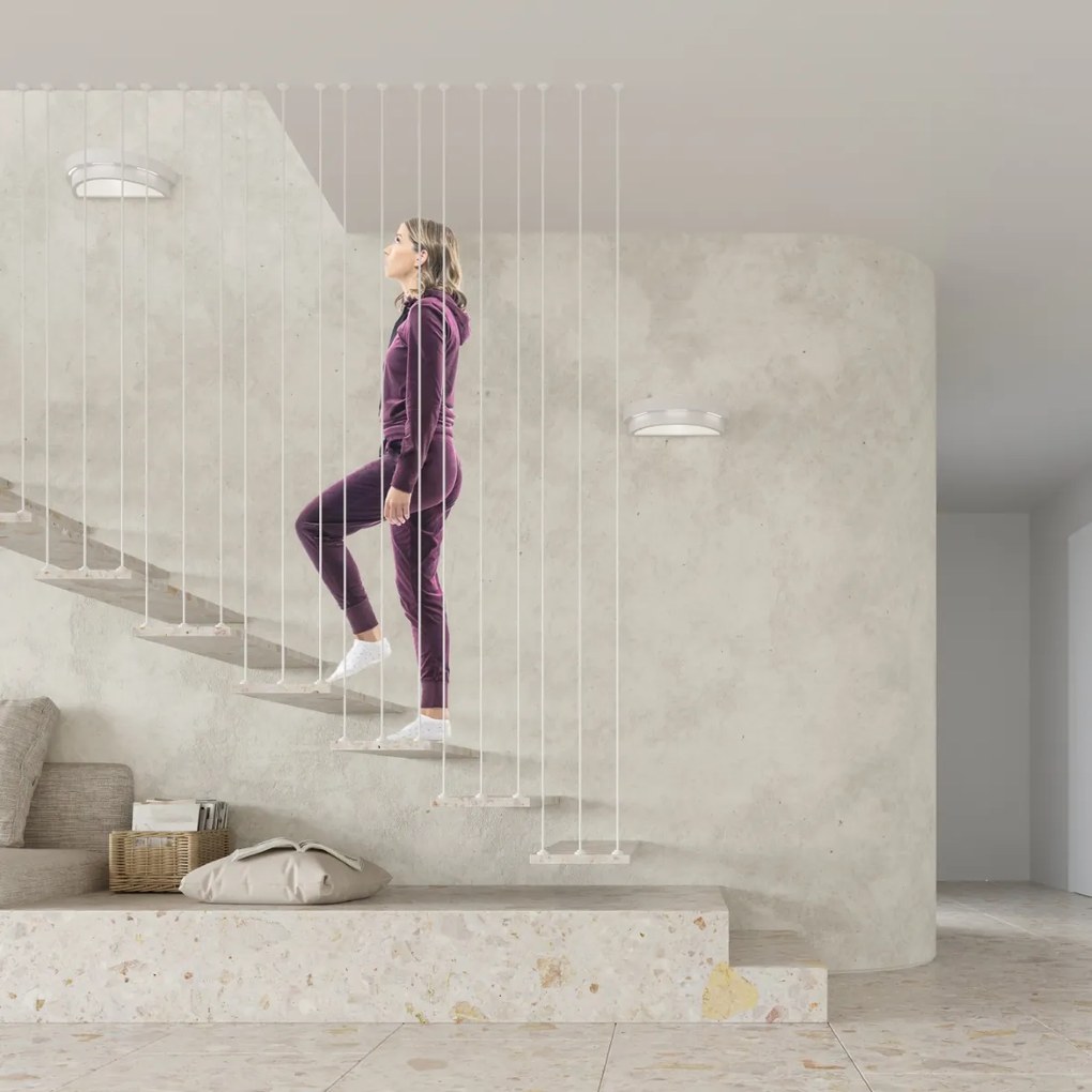 Nástenné svietidlo Helios, 1x biele keramické tienidlo