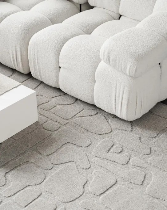 Koberec Agnella Morphic Dunes svetlosivý