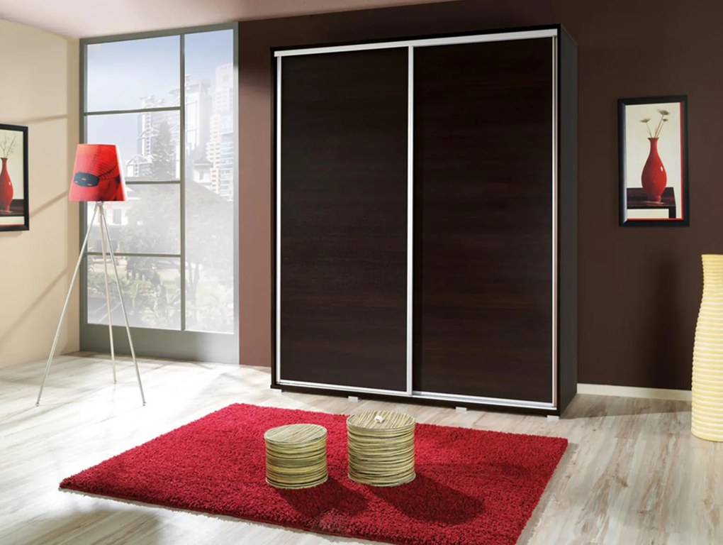Šatníková skriňa Peldon 155 (wenge). Akcia -18%. Vlastná spoľahlivá doprava až k Vám domov. 612074
