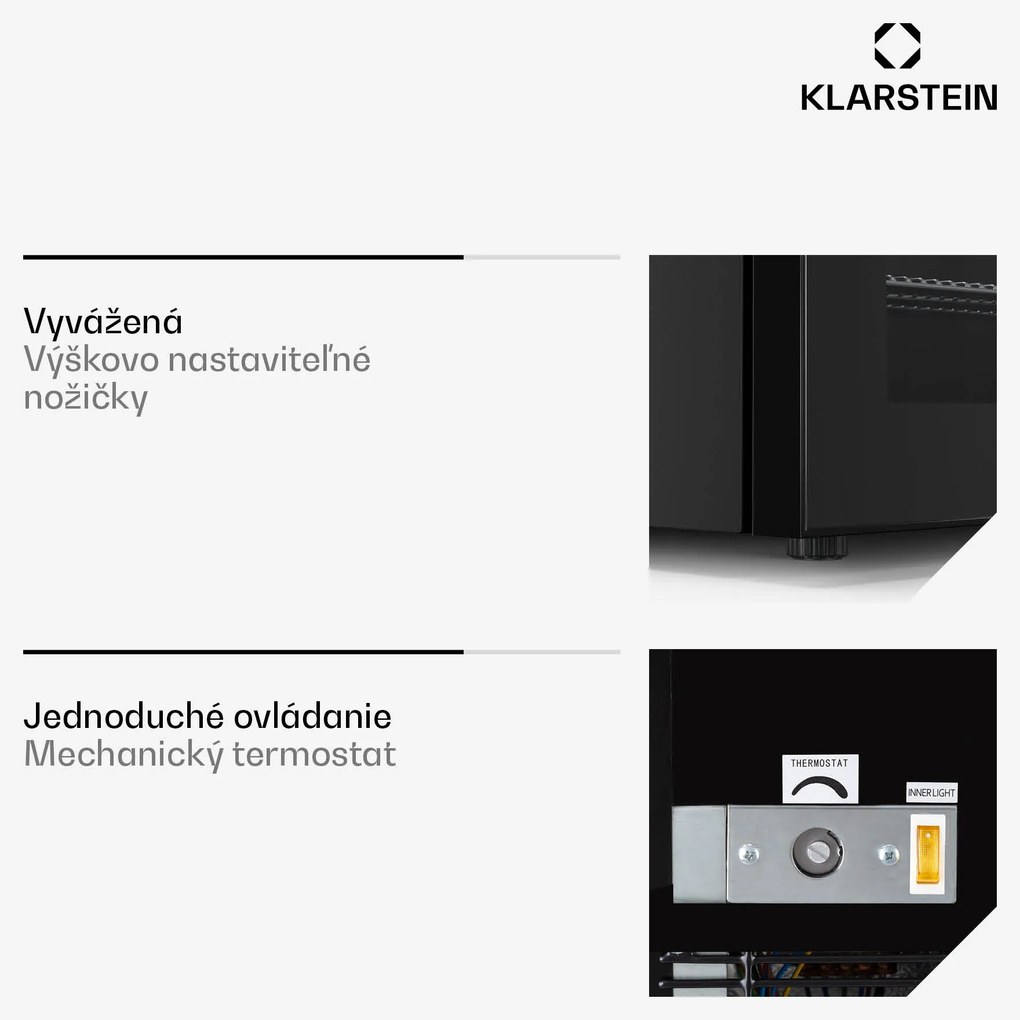 Klarstein IceAge 88, mraznička, 88 l, energet. trieda E, 2 úrovne, termostat, sklenená predná časť