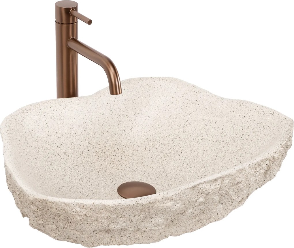 Rea Isla Warm Beige, umývadlo na dosku 490x370x140 mm, béžová, REA-U7882