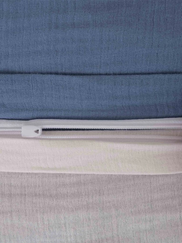 Mušelínová obliečka na vankúš 50 x 70 cm Alexia Duo - modrá/krémová