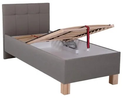 Čalúnená posteľ MARIA ONE 90x200 cm s matracom a úložným priestorom taupe