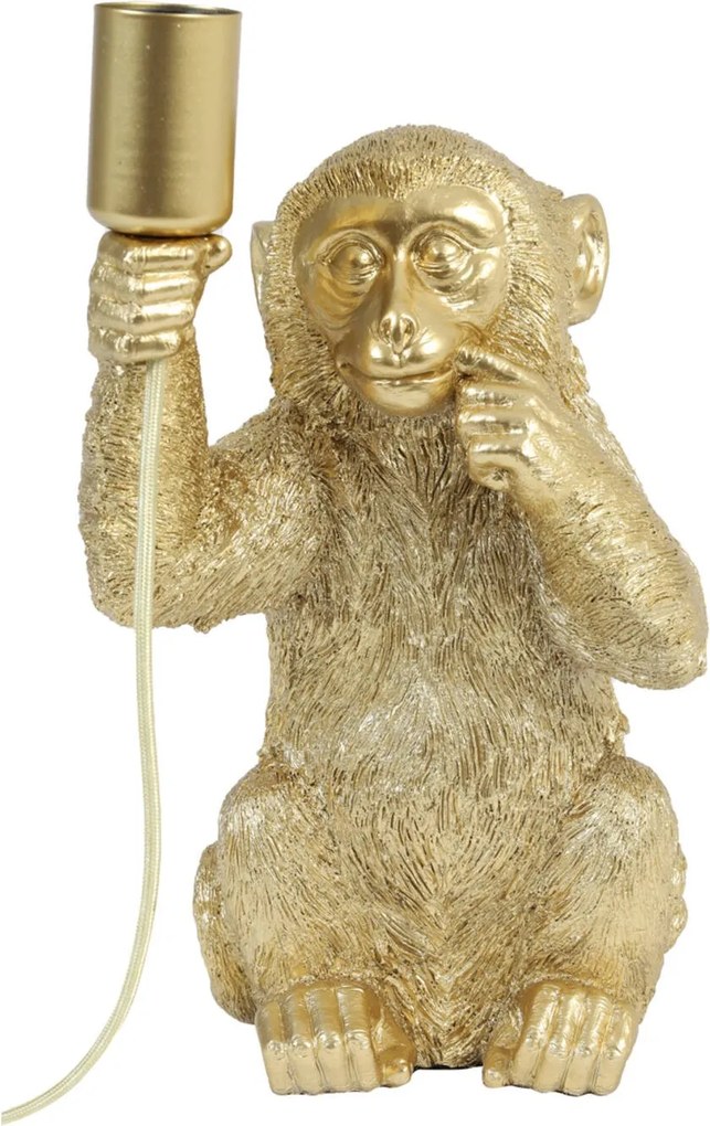Zlatá stolná lampa s opičkou Monkey - 20*19*34 cm/40W