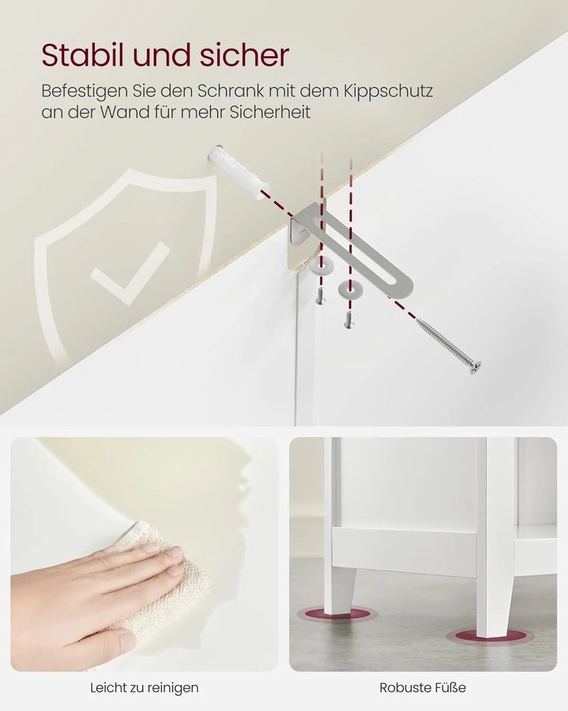 Kúpeľňová skrinka s 2 zásuvkami 30 × 60 × 80 cm, biela