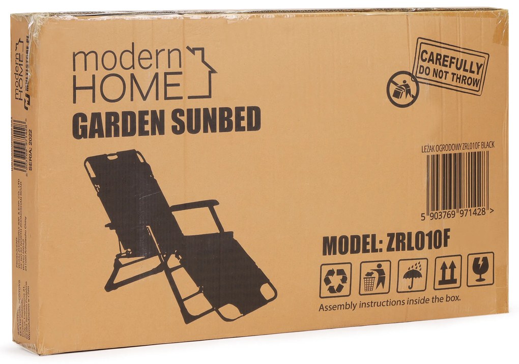 ModernHome Záhradné relaxačné kreslo 2v1- béžové