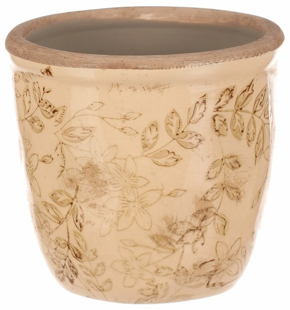 Keramický obal na kvety Flores retro, 11 x 10 cm, 11 cm