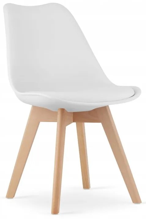 Jedálenská zostava TODI 80cm okrúhly stolový set biely+ 4 stoličky MARK biele
