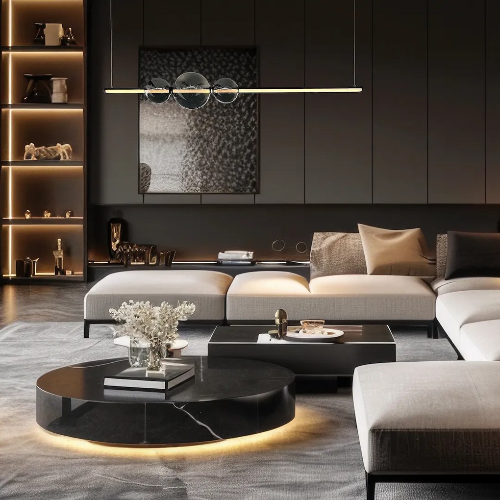 Závesné LED svietidlo Kugel, 1x LED 30w, 4000k, b/g