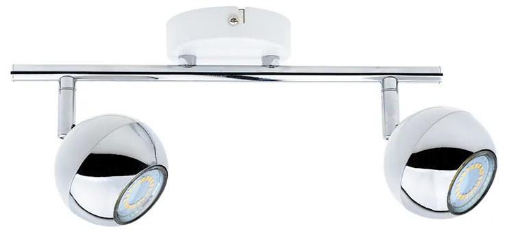 Spot-Light Stropné LED svietidlo BIANCA, 2xLED 50W, biele/chrómové kovové tienidlo, W
