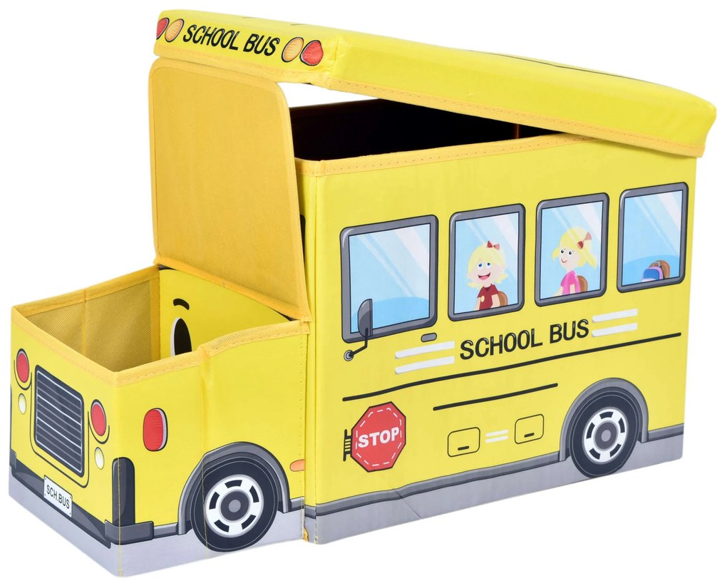 Žltá autobusová krabica na hračky