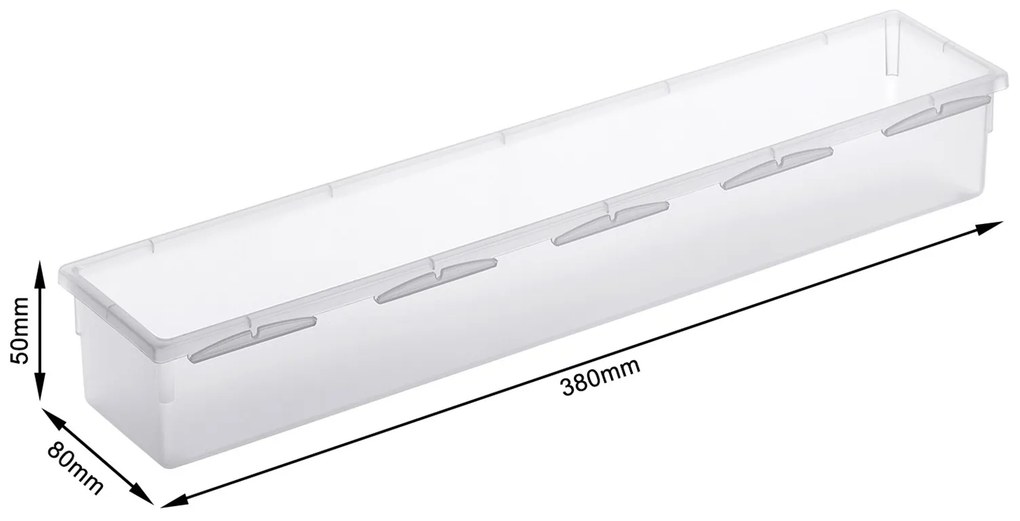 Organizér do šuplíku kuchyně i koupelny, příborník Rotho BASIC, mléčná (38x8)
