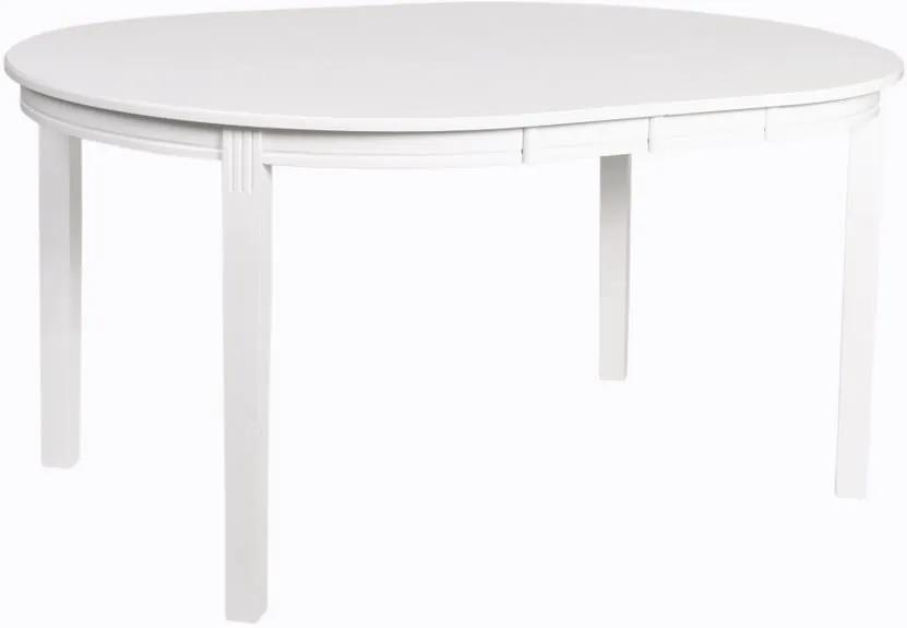 Biely rozkladací jedálenský stôl z dubového dreva Rowico Wittskar, 150 × 107 cm