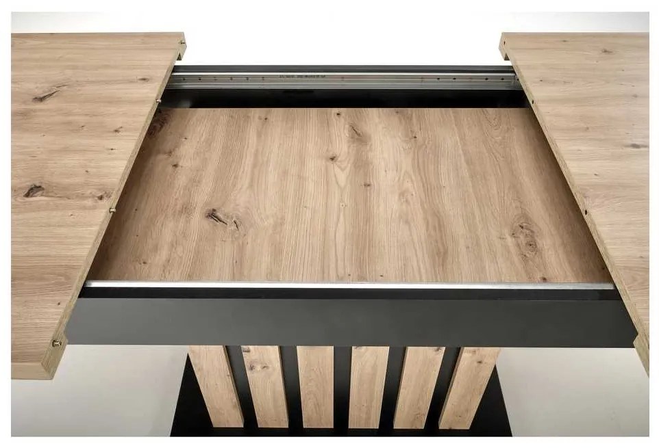 Jedálenský stôl Lamello 160 cm, dub artisan / čierna