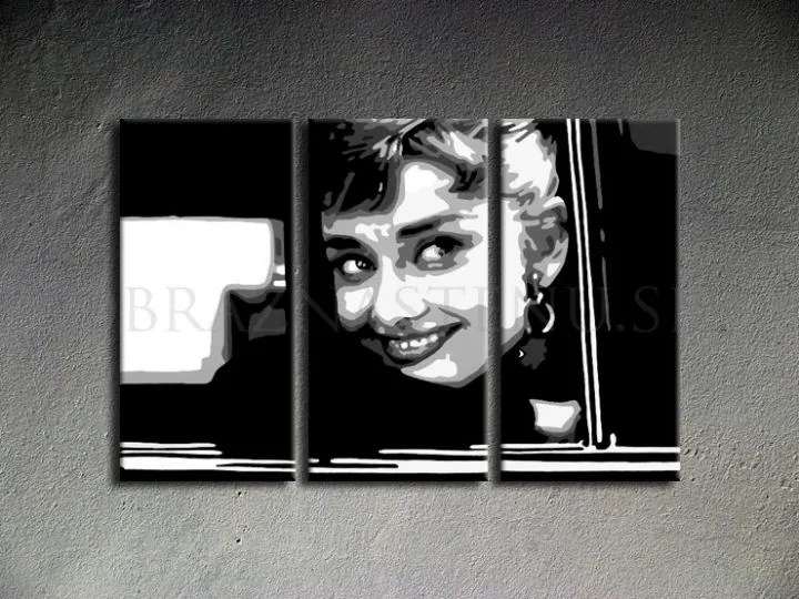 Ručne maľovaný POP Art obraz Audrey HEPBHURN | rôzne rozmery