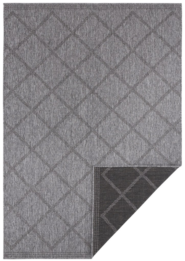 NORTHRUGS - Hanse Home koberce Kusový koberec Twin Supreme 103757 Black / Anthracite – na von aj na doma - 80x350 cm