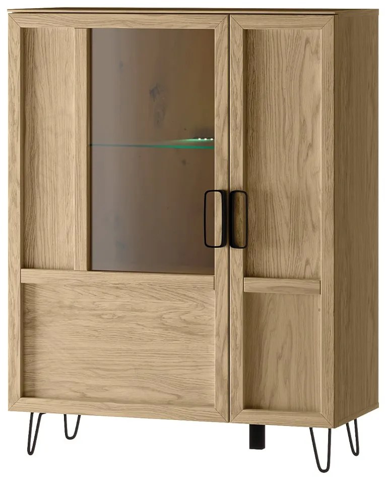 Vitrína Limbo 15 95 cm z masivu s LED osvětlením dub Artisan