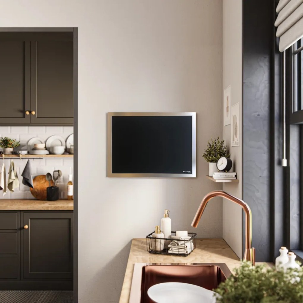 Toptabule.sk Čierna tabuľa na magnetky v chromovom ráme 120x90 cm