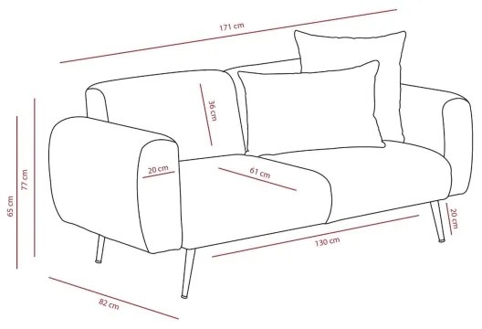 Dvojmiestná pohovka PISA krémová