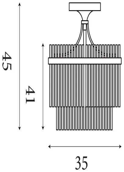 Searchlight 11300-3GO - Prisadený luster LARA 3xE27/60W/230V