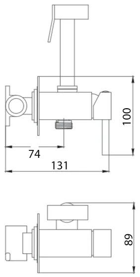 Aqualine - Bidetová batéria so sprškou na podomietkovú inštaláciu matná čierna