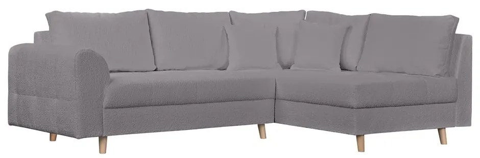 Tmavosivá rohová pohovka z textílie buklé (pravý roh) Ariella – Ropez