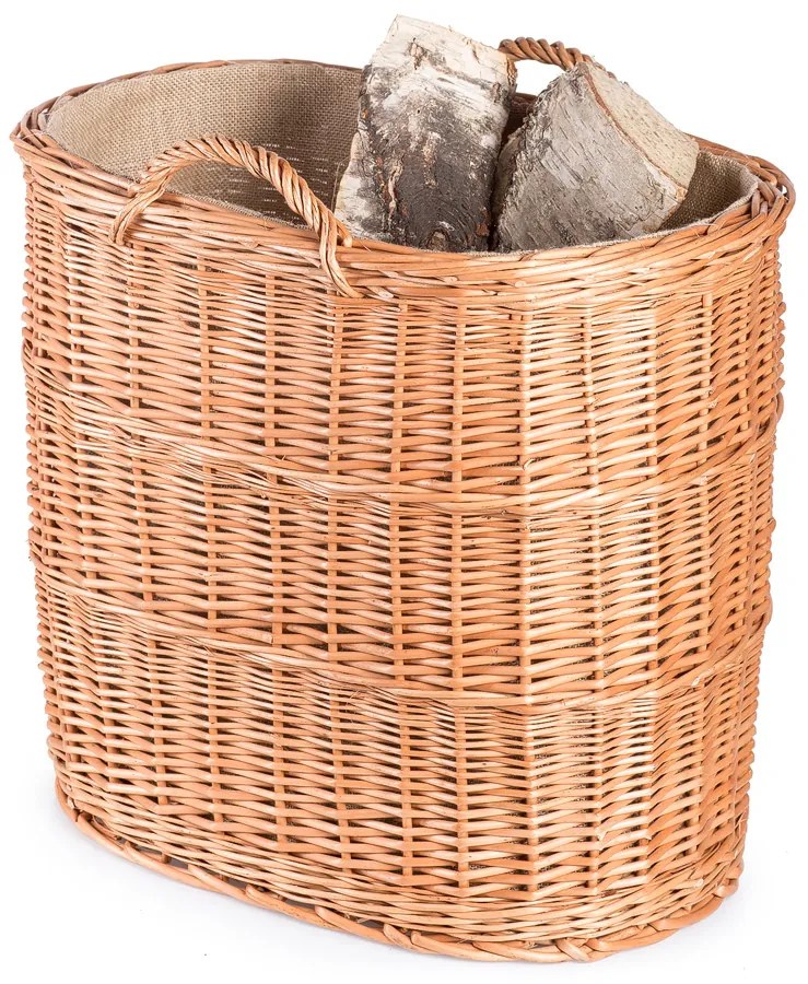 Kôš na drevo prútený s jutou Madera VII.š. 55 x hl. 35x v. 50(cm)
