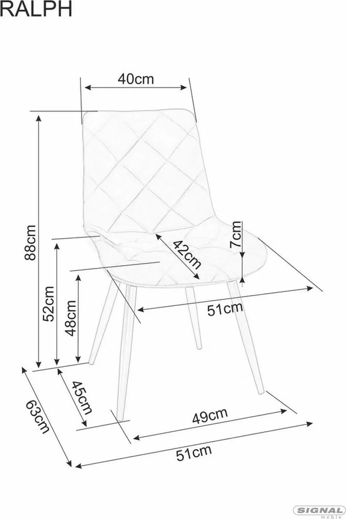 SI Stolička Ralph Velvet čierna