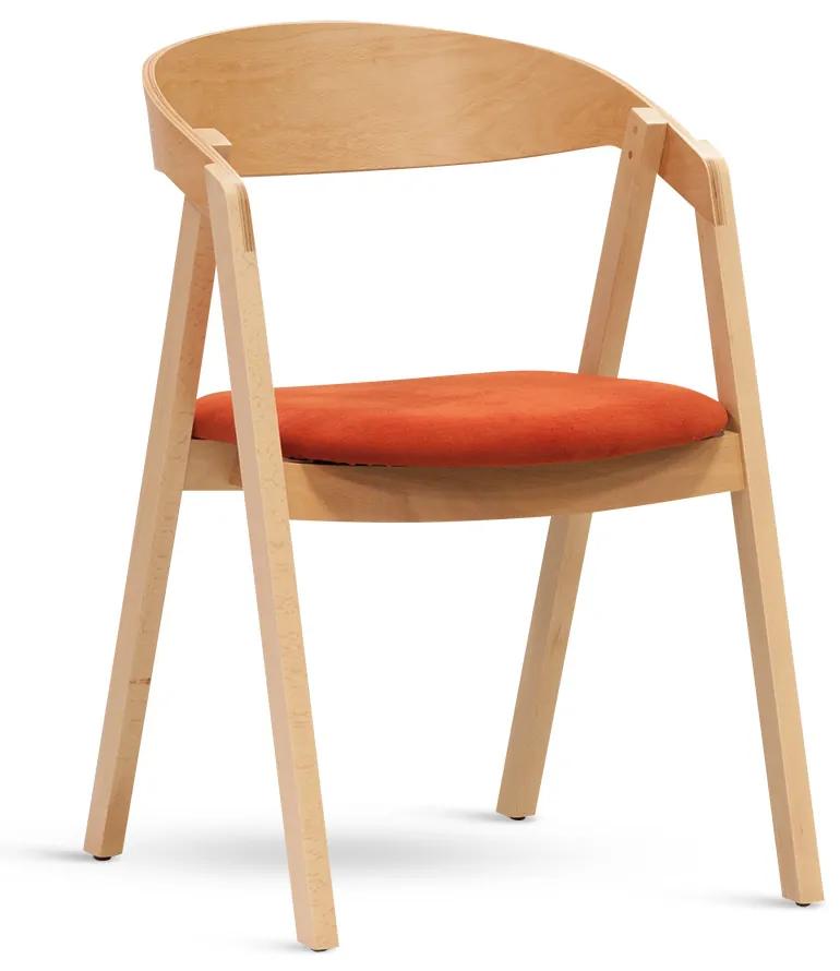 Stima stolička GURU buk s čalúneným sedákom Látka: CARABU arancio 94