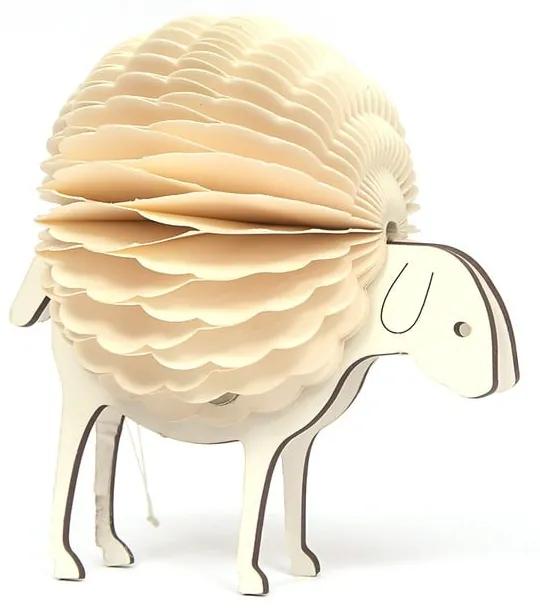 Béžová papierová ozdoba v tvare ovce Only Natural, výška 7,5 cm