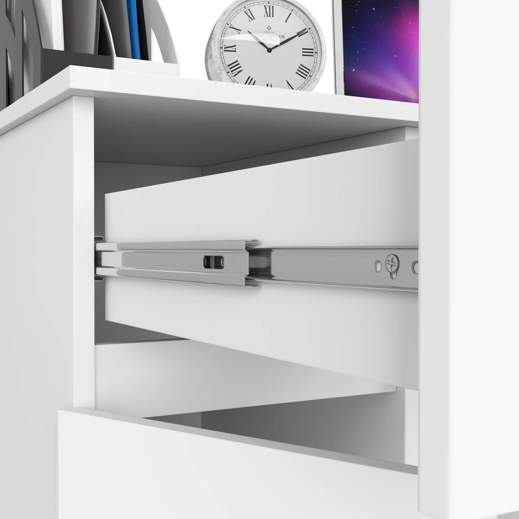 Písací stôl PIKSEL 90 cm biely ľavý