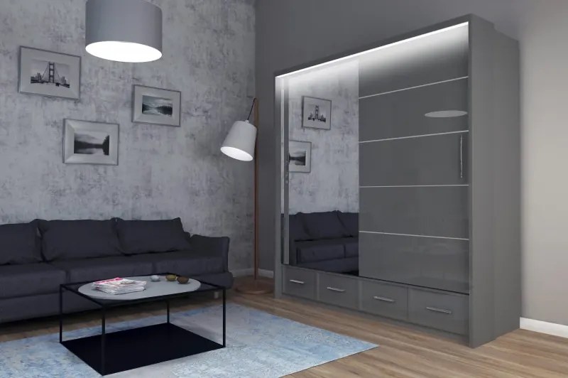 Šatníková skriňa Multi 200, Čierná